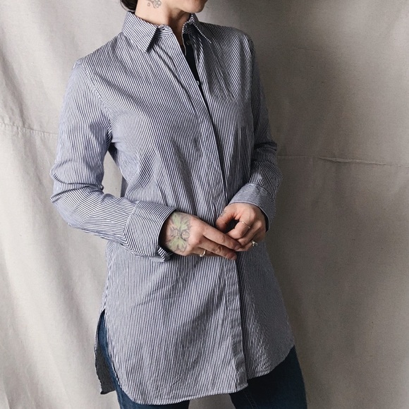 J Crew Striped Stretch Cotton Tunic 